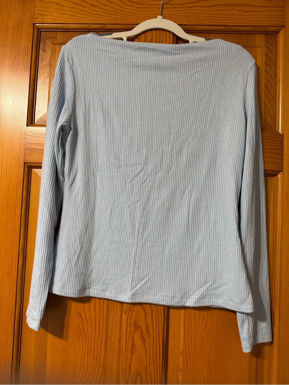 Banana Republic Light Blue Ribbed Long Sleeve Top